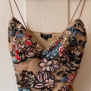 TOPSHOP embroidery and sequin bodysuit